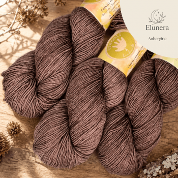 Elunera 350 - Aubergine | pflanzengefärbte Merinowolle