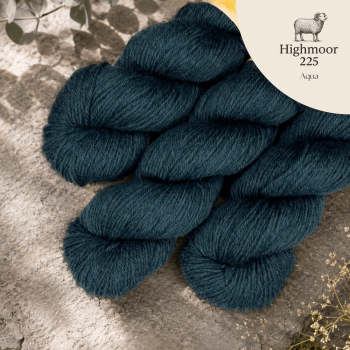 Highmoor 225 Aqua, handgefärbte pflanzengefärbte Wolle von Crenali handmade in Türkis