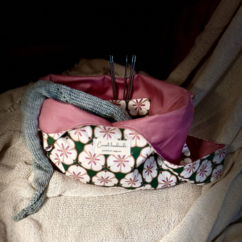 Preview: Japanische Knotentasche | Baumwolle |  Vintage Garden | Innenansicht