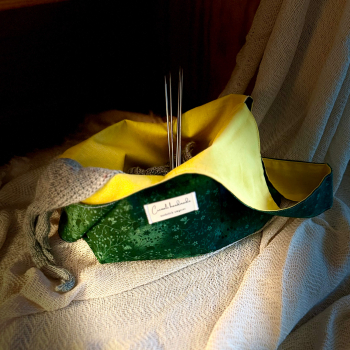 Preview: Japanische Knotentasche | Baumwolle | Moosranke | Innenansicht