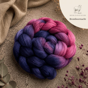 Merino-Seide Kammzug – Brombeernacht | Spinnfasern
