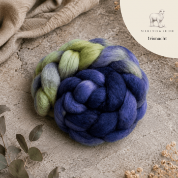 Merino-Seide Kammzug – Irisnacht | Spinnfasern