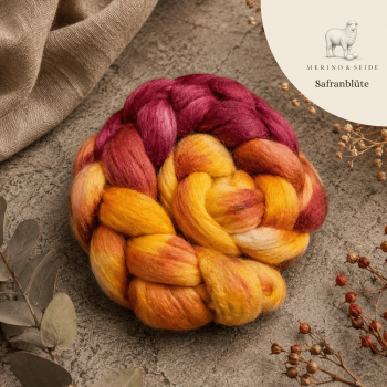 Merino-Seide Kammzug – Safranblüte | Spinnfasern