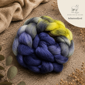 Merino-Seide Kammzug – Schattenfjord | Spinnfasern
