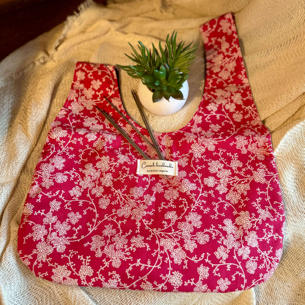 Japanische Knotentasche | Baumwolle | Blütenranke