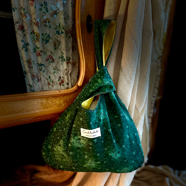 Japanische Knotentasche | Baumwolle | Moosranke | Außenansicht