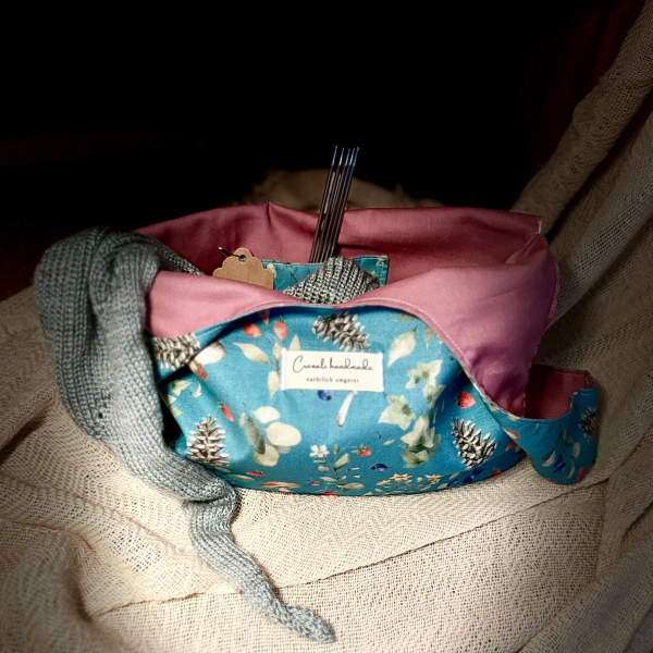 Japanische Knotentasche | Baumwolle | Waldgarten | Innenansicht