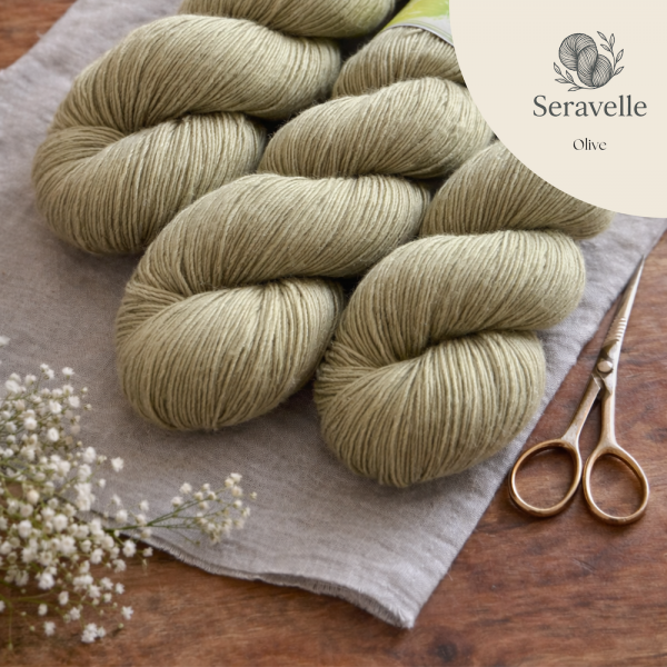 Olive | Seravelle 400 | handgefärbt | pflanzengefärbt