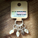 Maschenmarkierer No. 073 Muscheln mit 12-mm-Ring in Silber im 4er-Set von Crenali handmade
